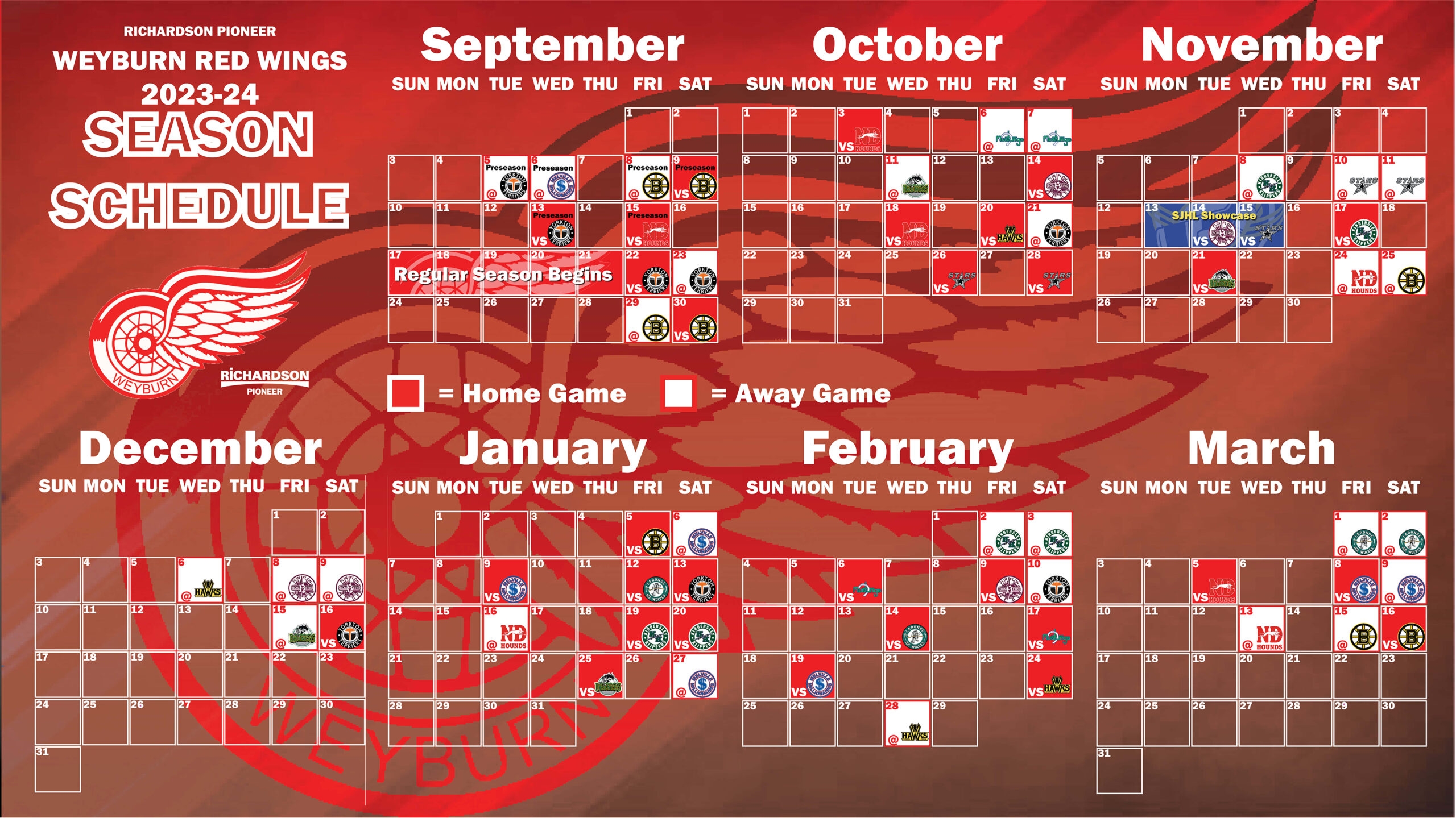 Detroit Red Wings Preseason Printable Schedule