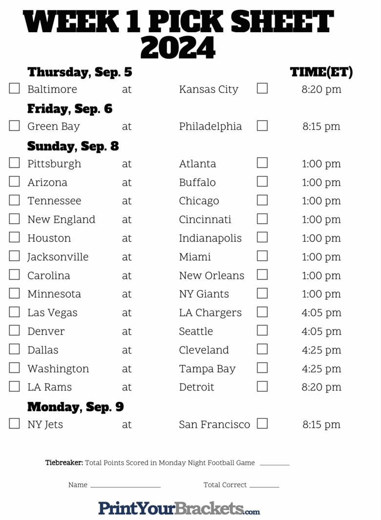 2024 2025 NFL Week 1 Picks And Discussion CBCS Comics Page 1