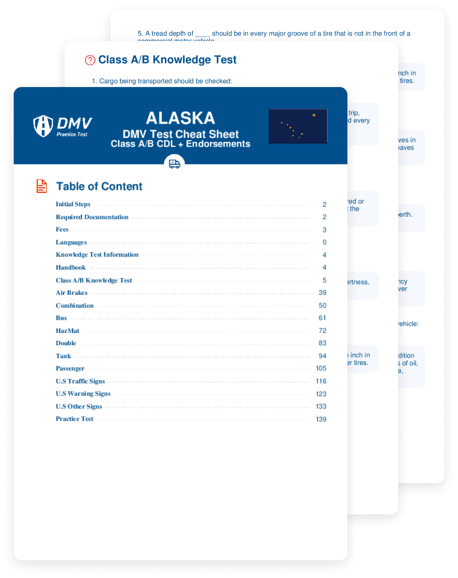 2025 Alaska DMV CDL Test Cheat Sheet 99 Pass Rate 
