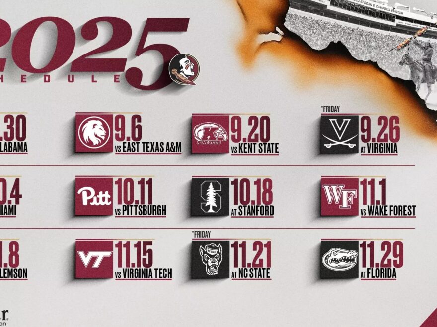 2025 Football Schedule Announced Florida State University