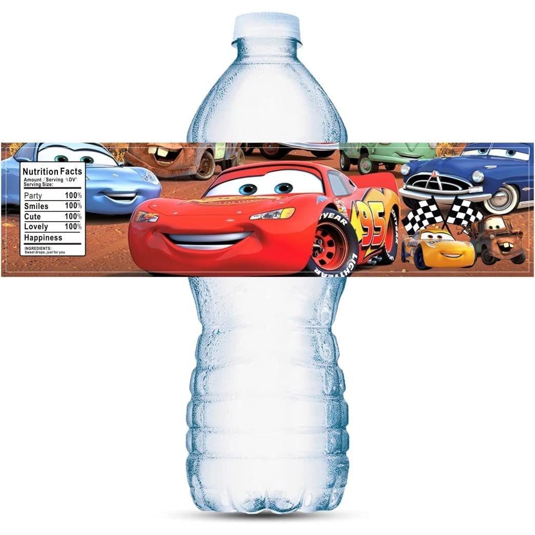 24PCS Lightning McQueen Water Bottle Labels For Cars Themed Birthday Party Supplies Lightning McQueen Party Favors For Kids Birthday Decorations Amazon ca Office Products