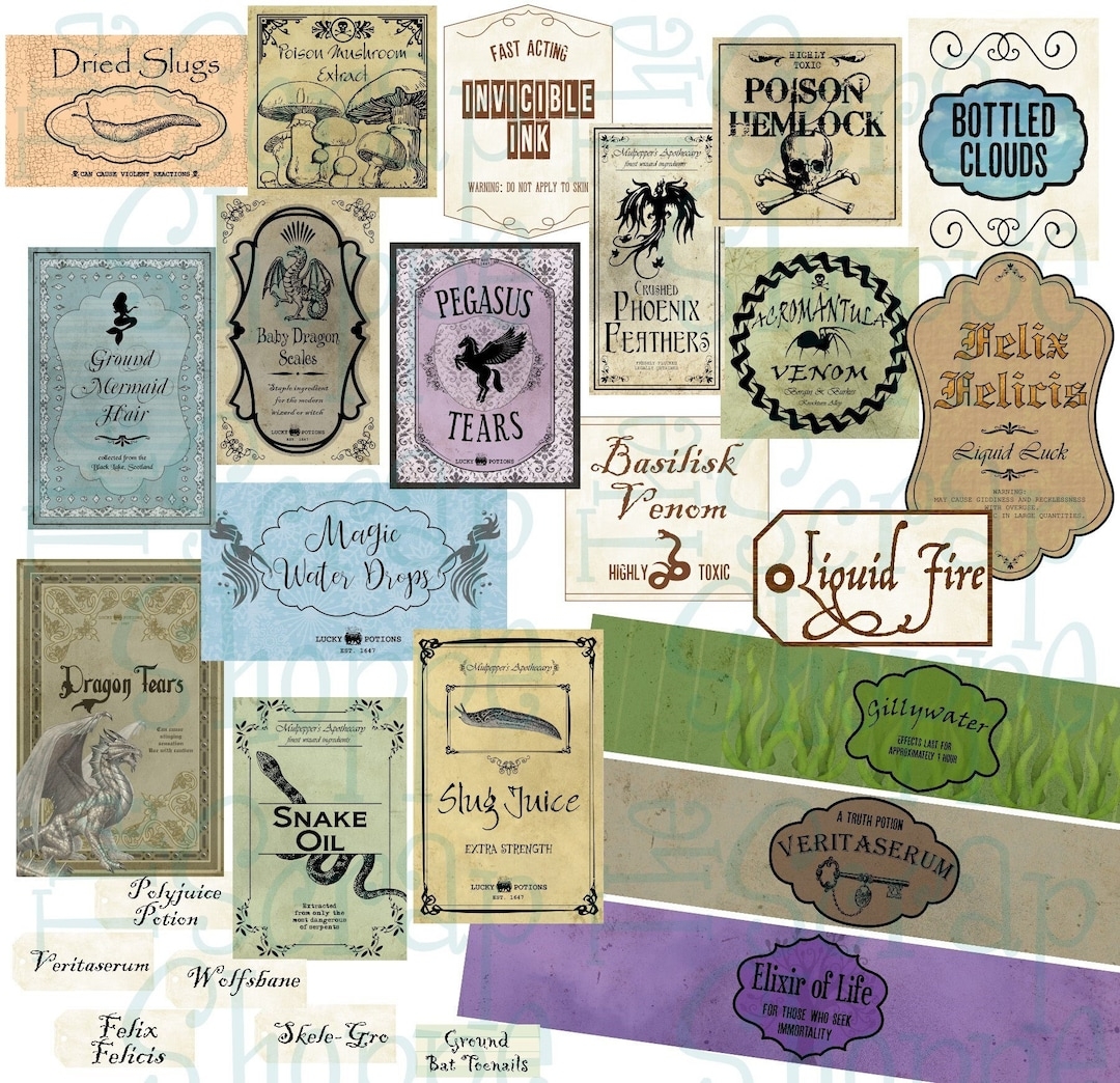 27 Wizard Inspired PRINTABLE Potion Labels Etsy UK