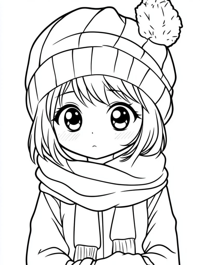 28 Cute Anime Girl Coloring Pages