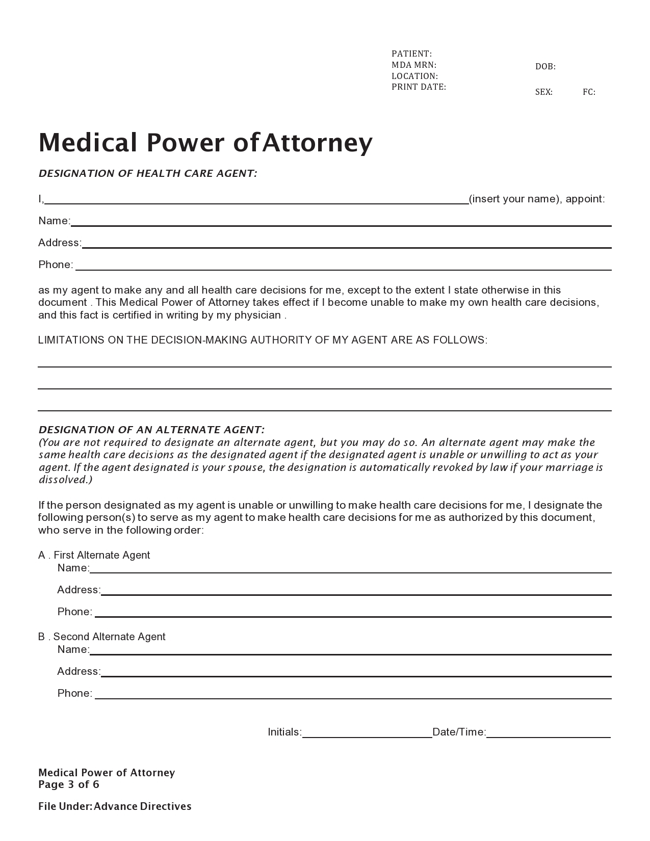 39 Free Medical Power Of Attorney Forms All States 