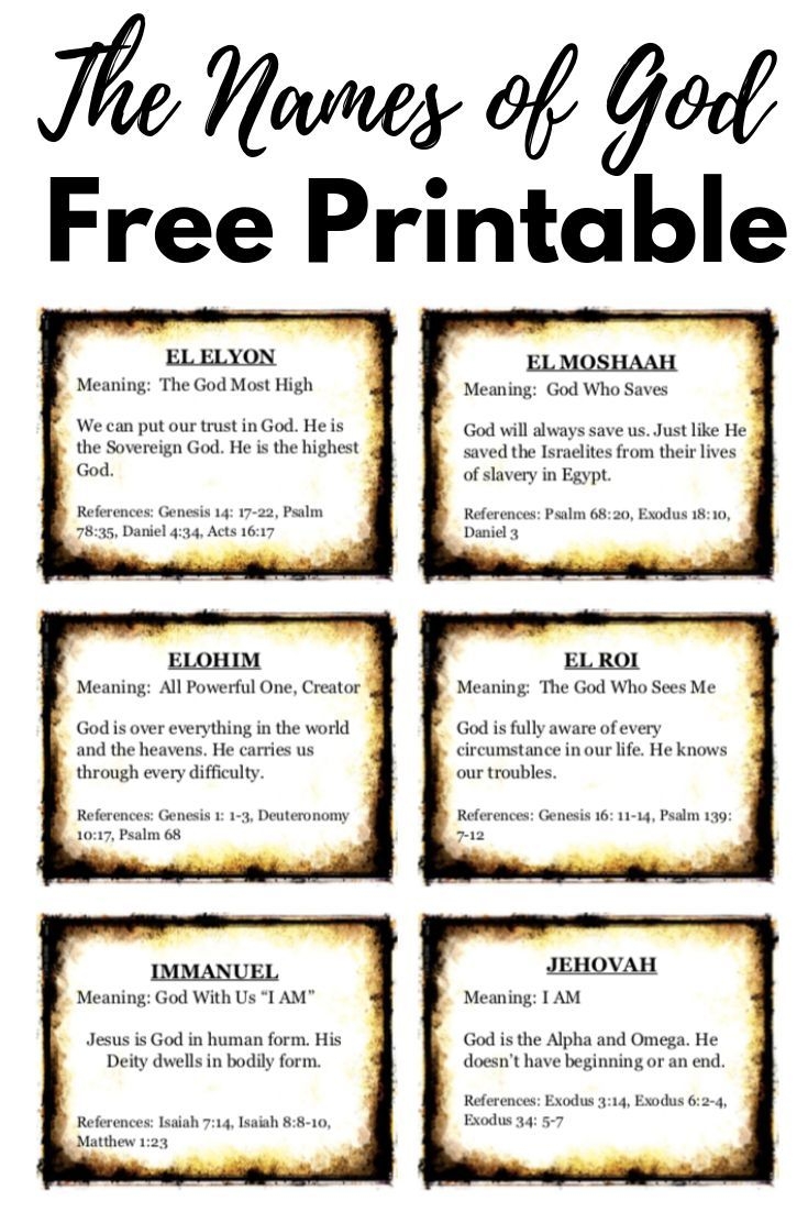 47 Names Of God Plus Free Printable