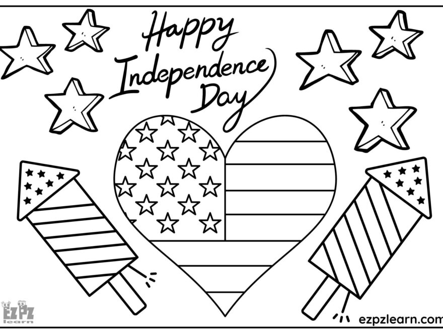 4th Of July Independence Day Coloring Page 3 Ezpzlearn