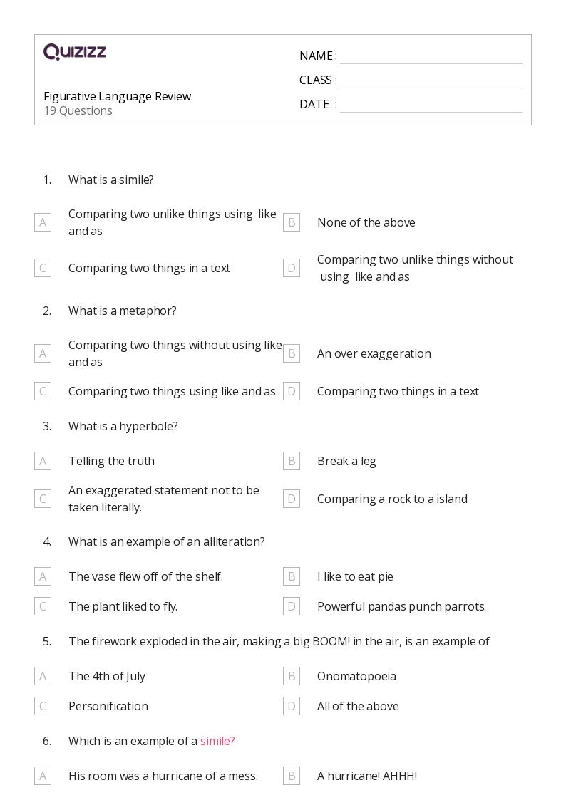 50 Language Worksheets For 7th Grade On Quizizz Free Printable Worksheets Library