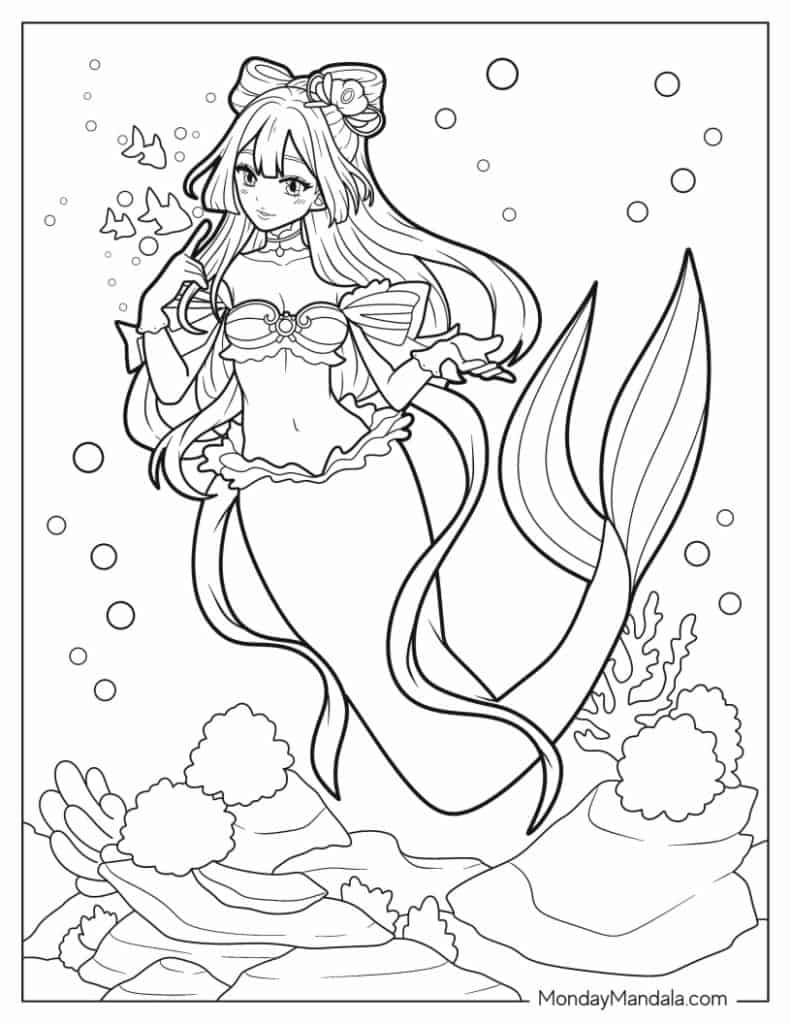 50 Mermaid Coloring Pages Free PDF Printables 