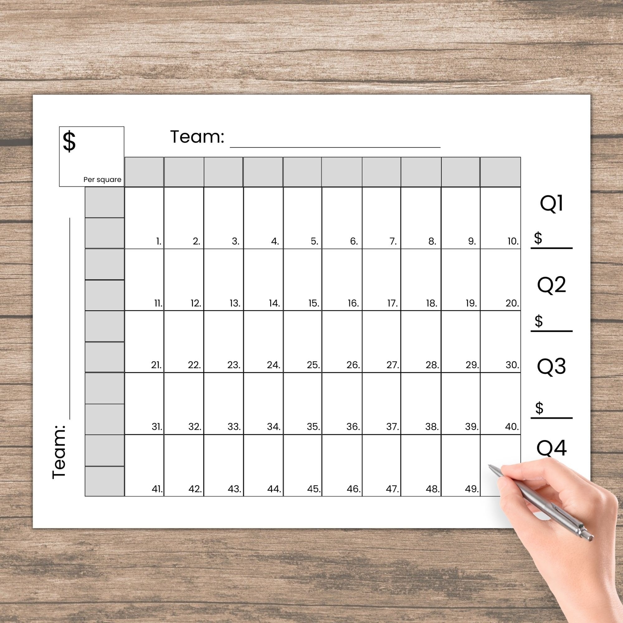 50 Square Grid Free Printable