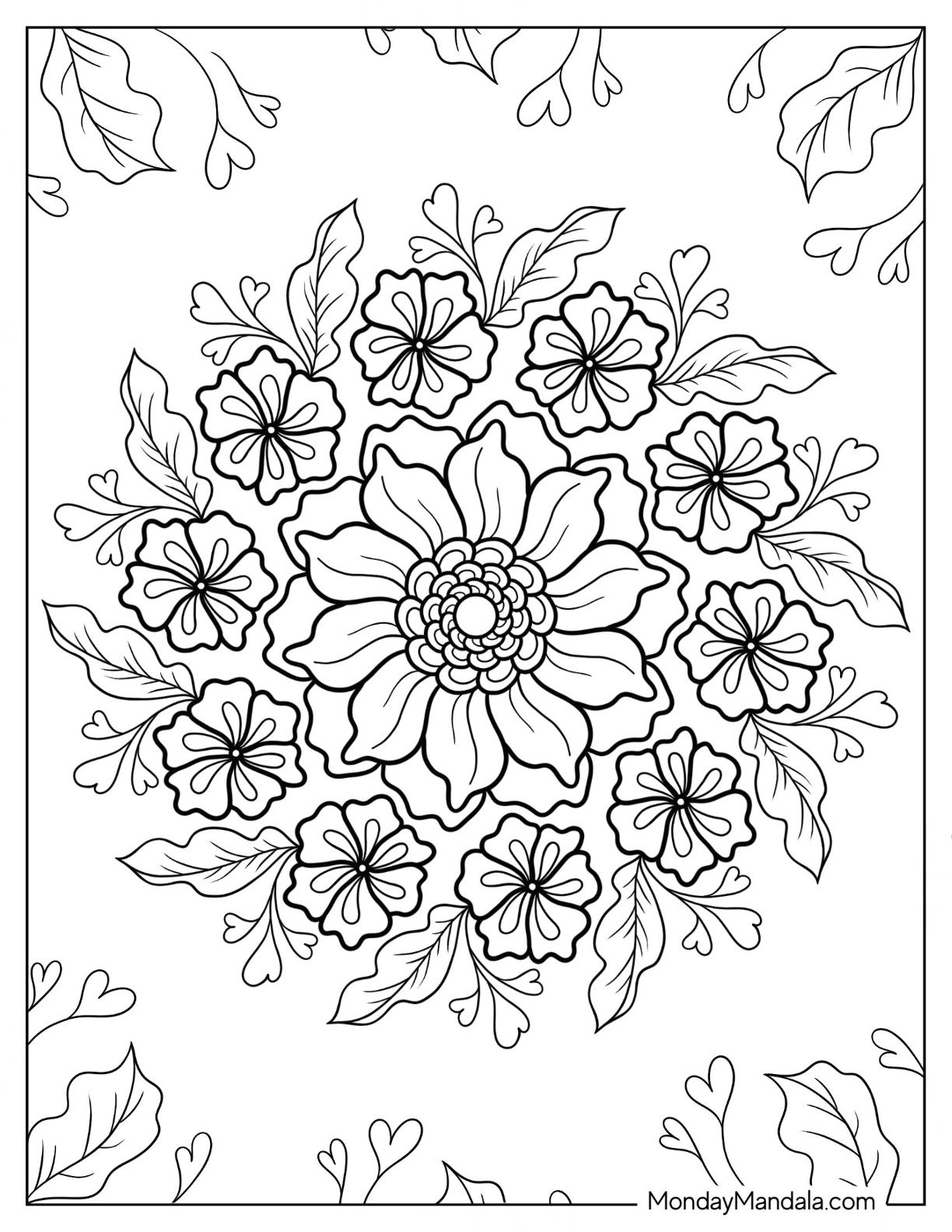 Flower Mandala Coloring Pages Printable