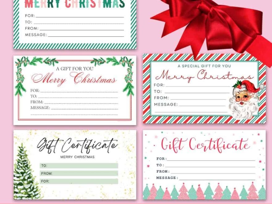6 Free Printable Gift Certificate Templates For Christmas The Incremental Mama