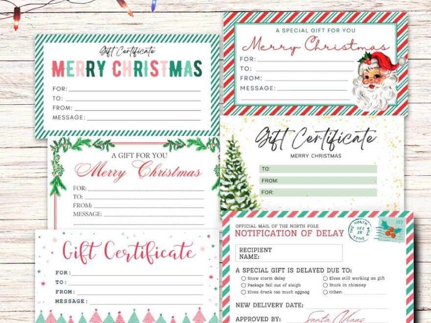 6 Free Printable Gift Certificate Templates For Christmas The Incremental Mama