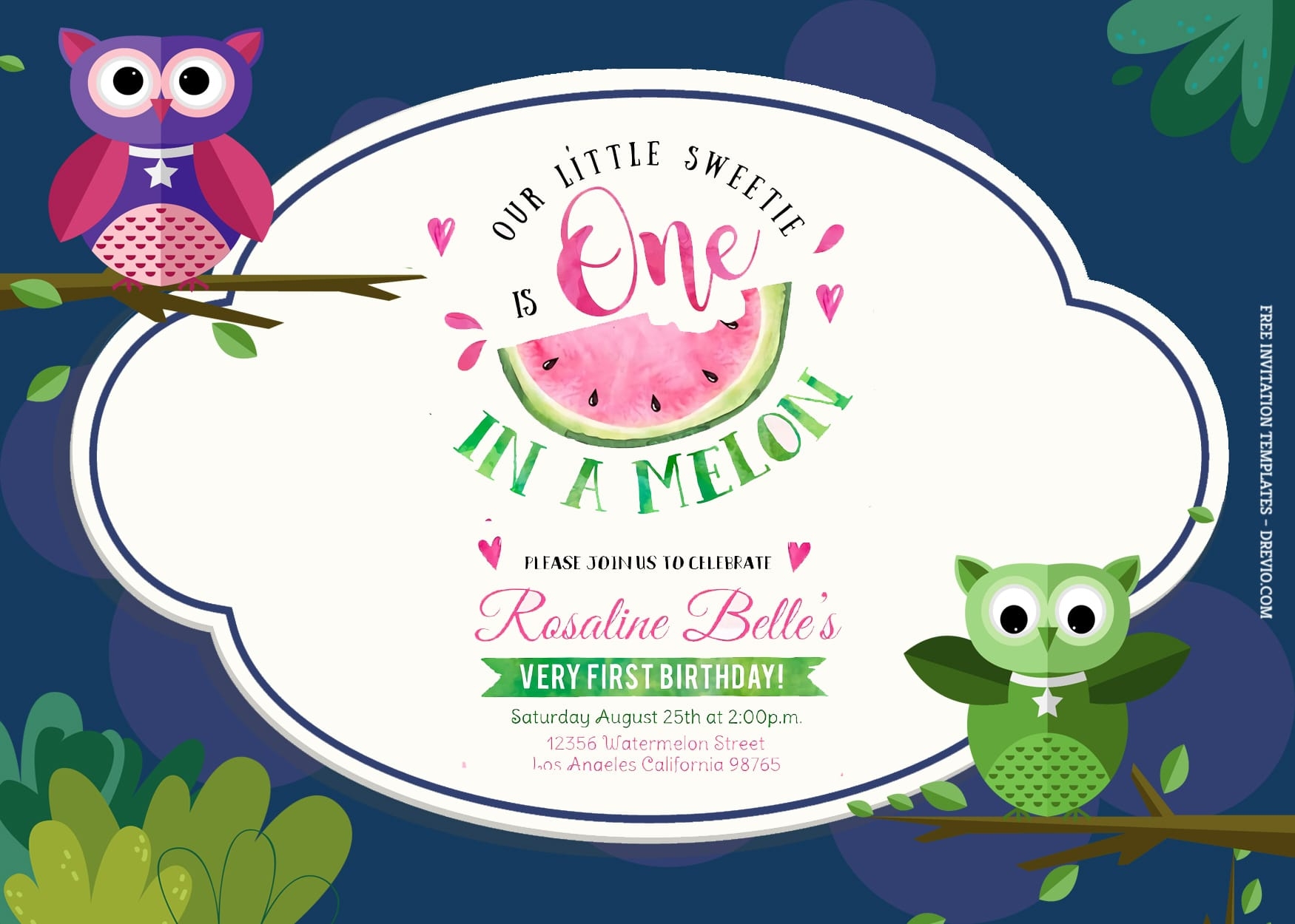 7 Cute And Colorful Owl Birthday Invitation Templates Download Worksheets Library