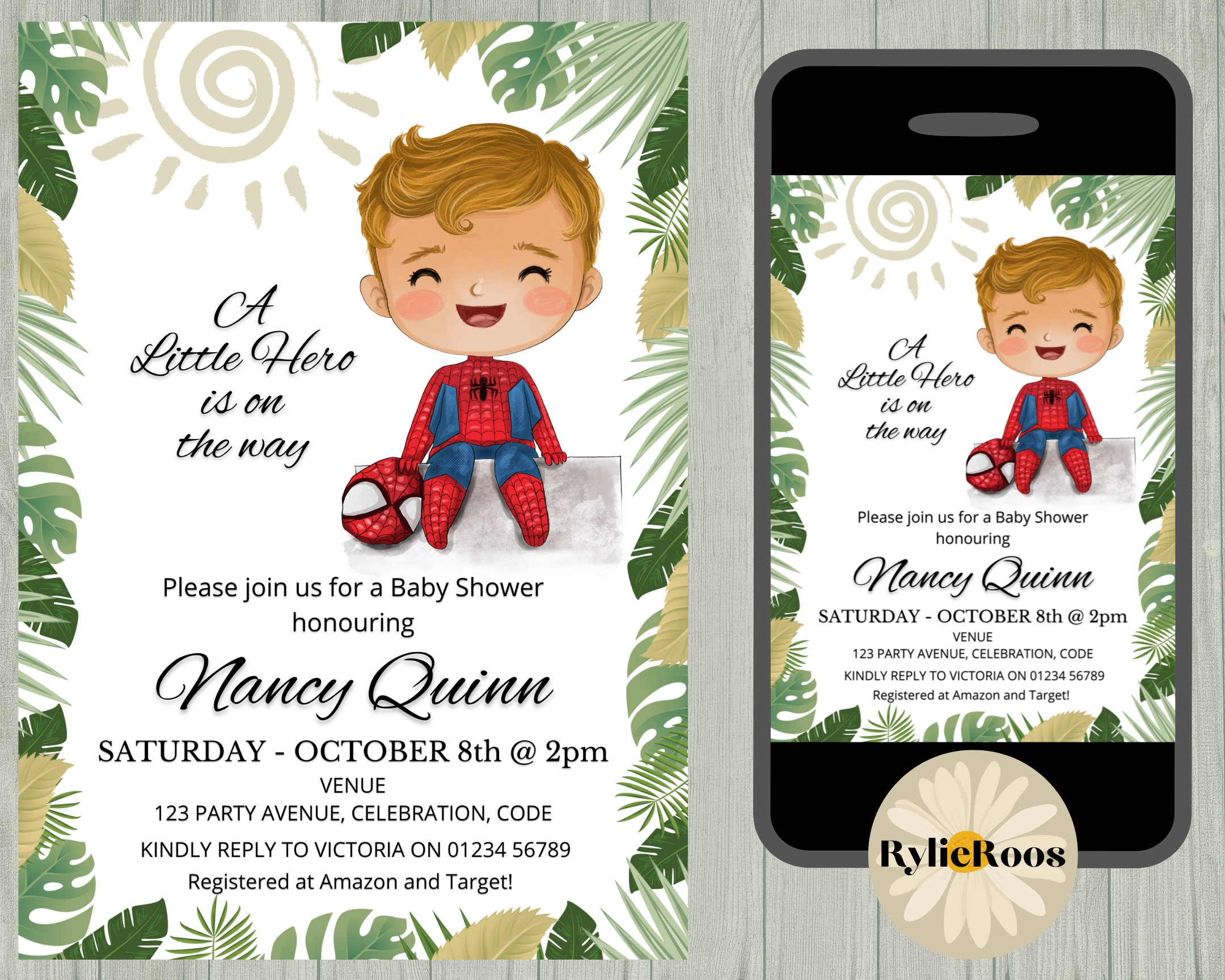 Baby Registry Cards Printable Baby Superhero