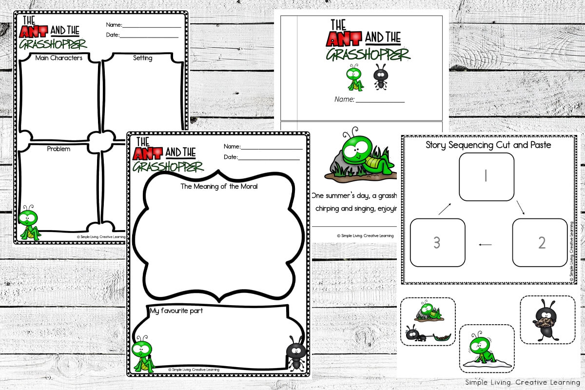 Aesop s Fables The Ant And The Grasshopper Printables Simple Living Creative Learning