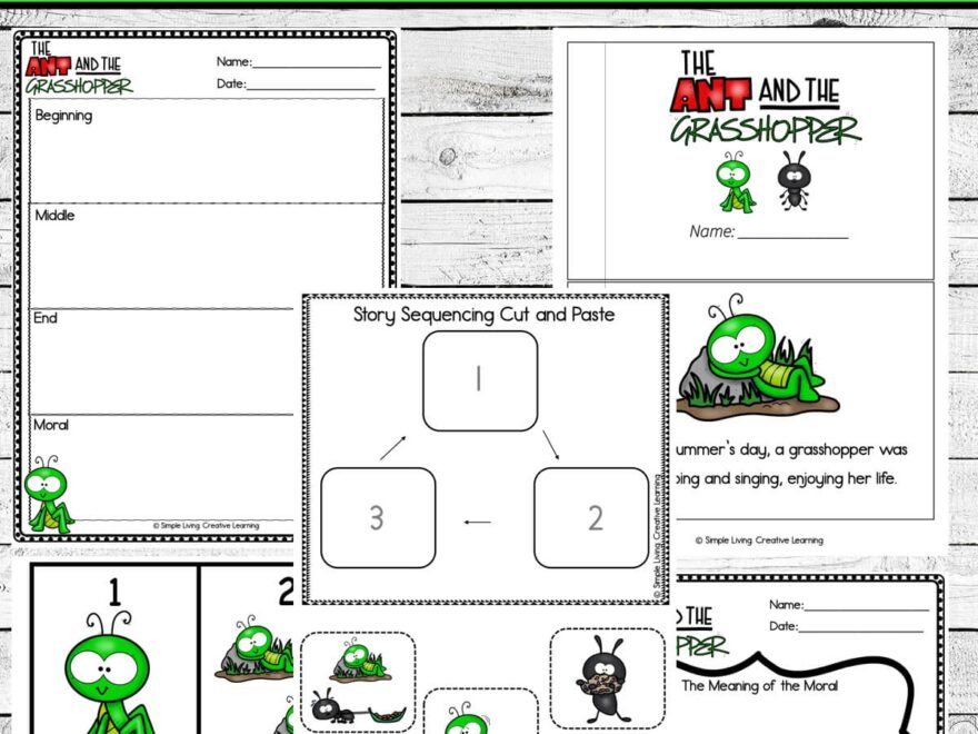 Aesop s Fables The Ant And The Grasshopper Printables Simple Living Creative Learning
