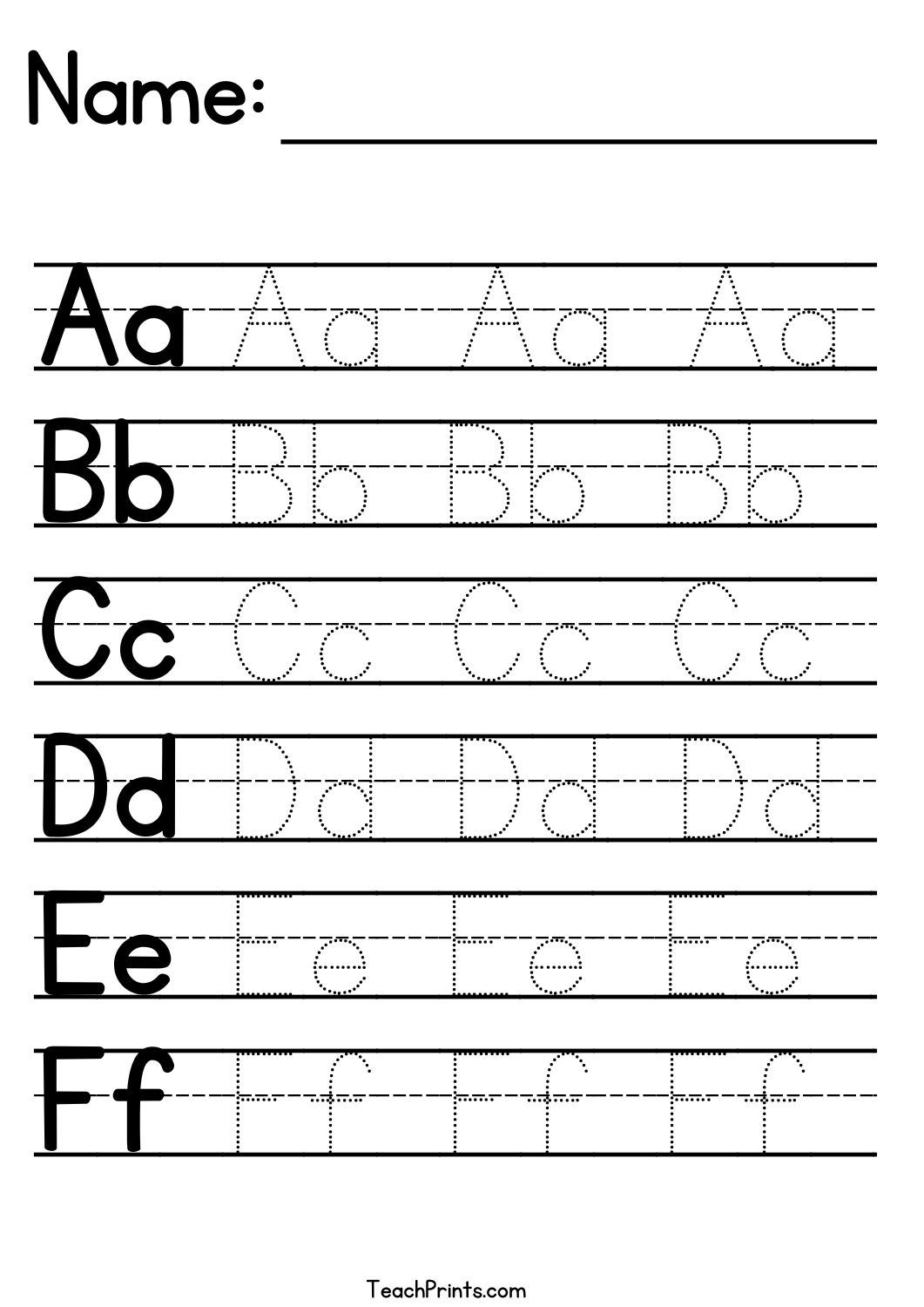 Printable Alphabet Writing Practice Sheets