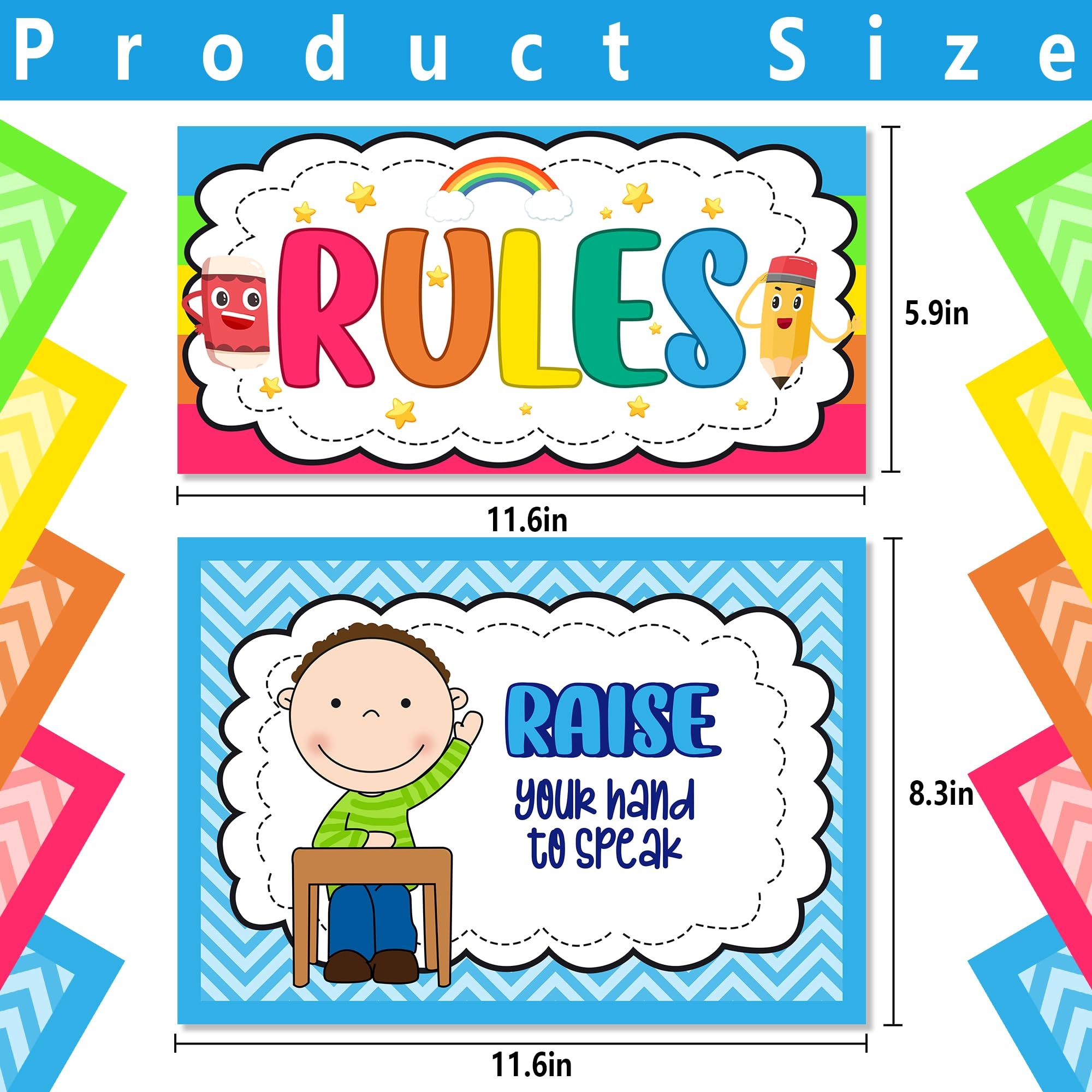 Alpurple Pack Of 17 A4 Classroom Rules Preschool Class Rules Posters Classroom Rules Pin Board Decorations For Nursery Preschool Primary School Amazon de Stationery Office Supplies