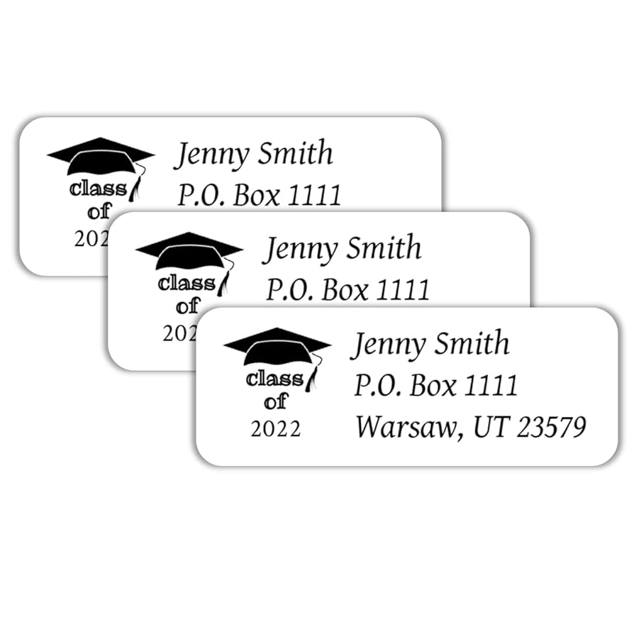 Amazon 30 Personalized Graduation Class Of Return Address Labels Office Products