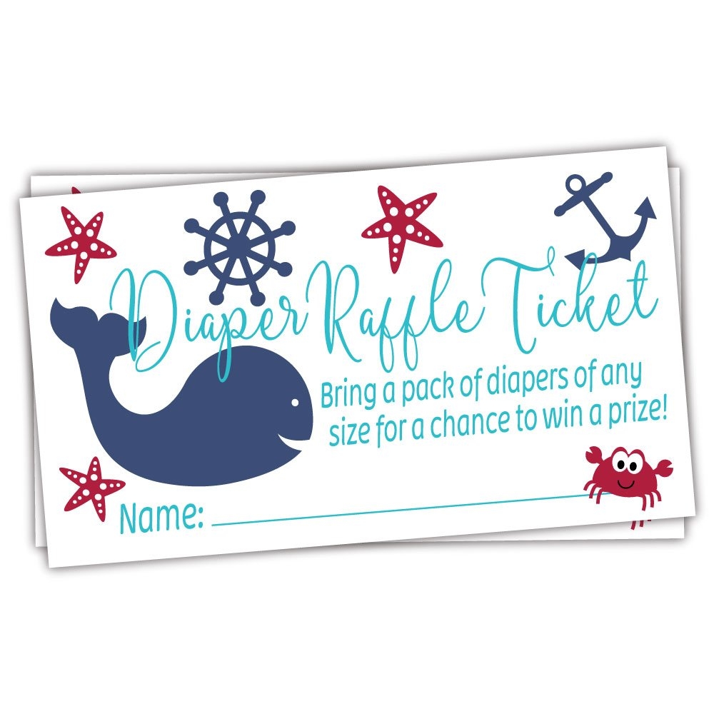 Printable Diaper Raffle Tickets Nautical