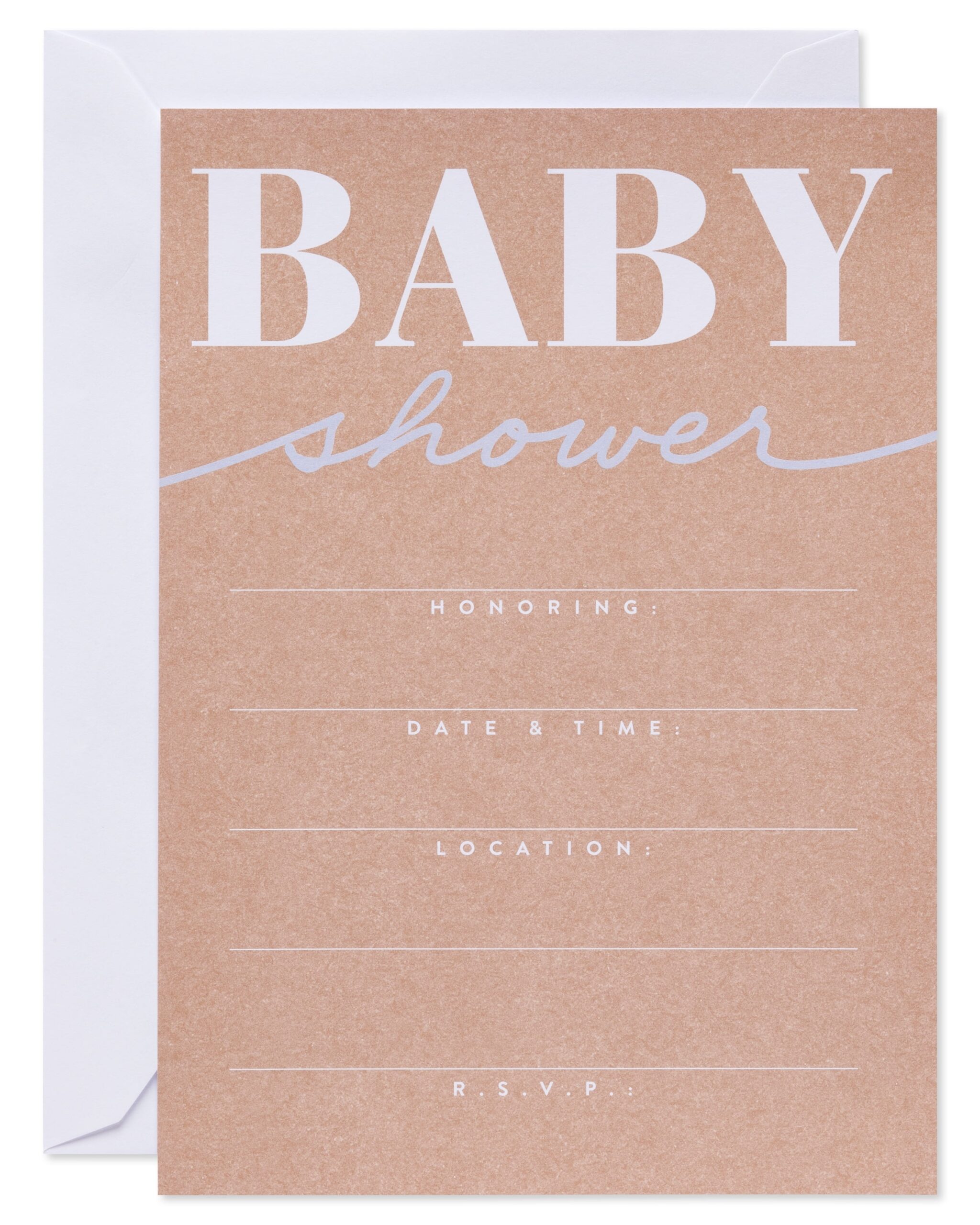 American Greetings Baby Shower Invitations With Envelopes Kraft Style 25 Count Walmart