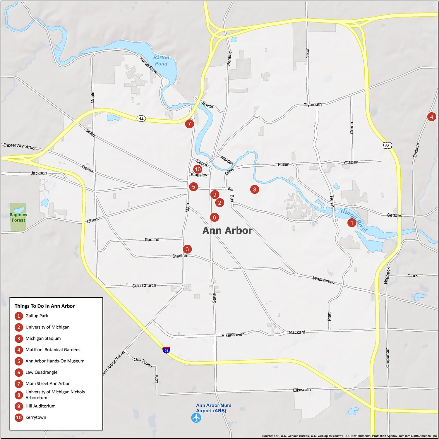Ann Arbor Map Michigan GIS Geography