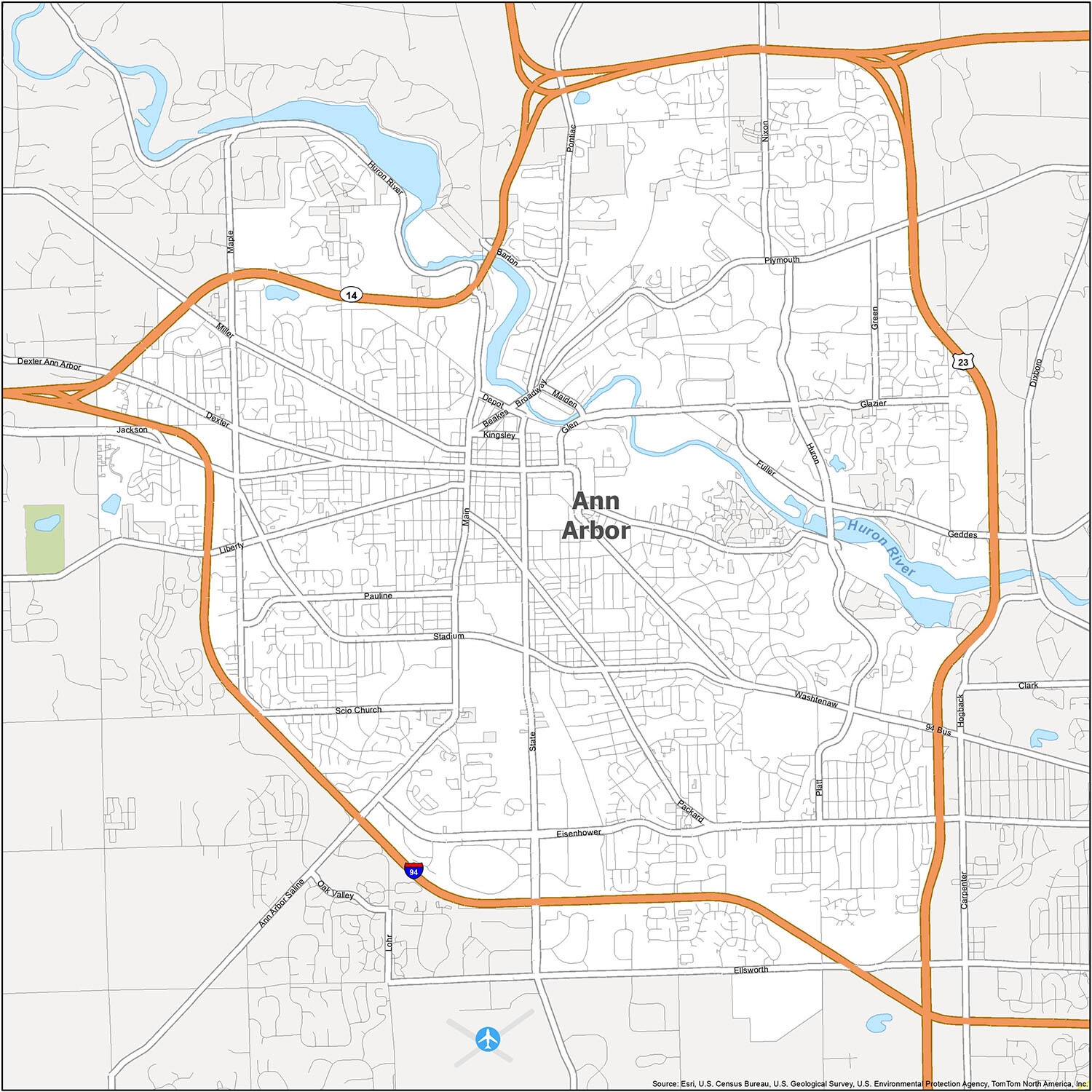 Ann Arbor Map Michigan GIS Geography