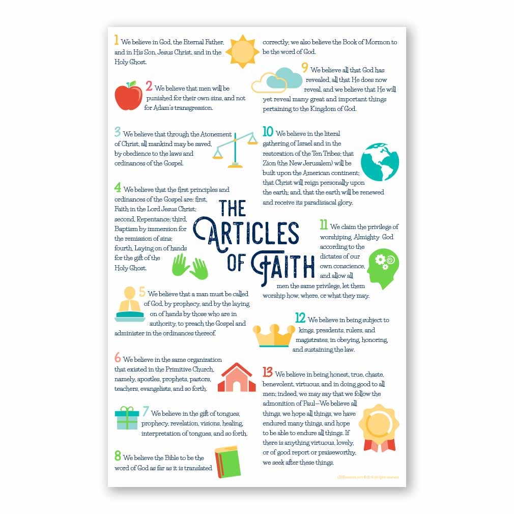 13 Articles Of Faith Lds Printable