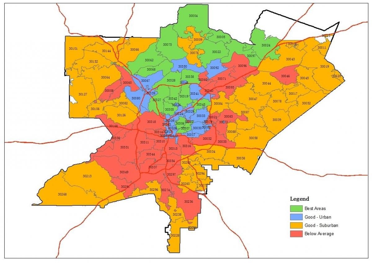 Atlanta Zip Code Map Zip Code Map Of Atlanta United States Of America 