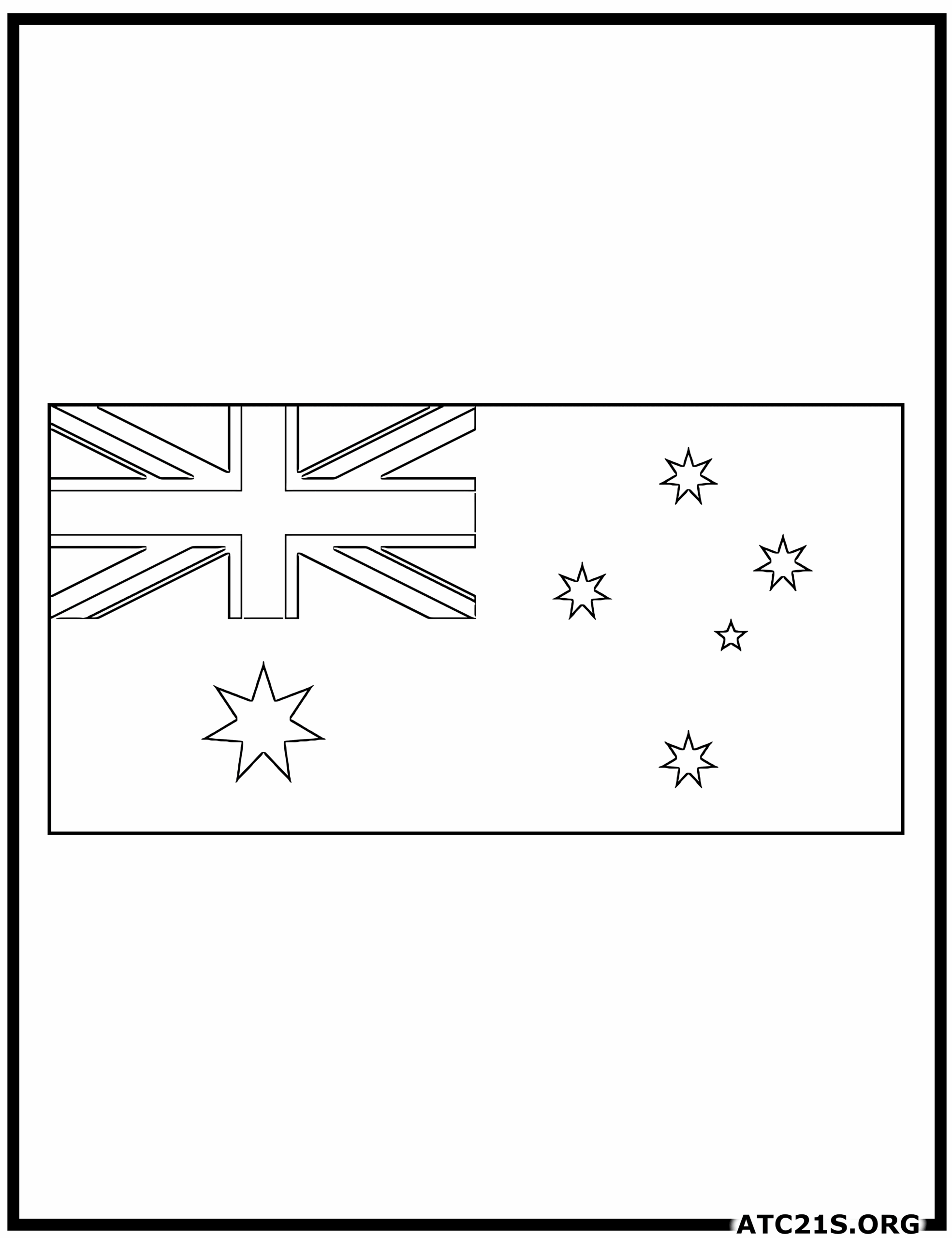 Australia Flag Coloring Page ATC21S