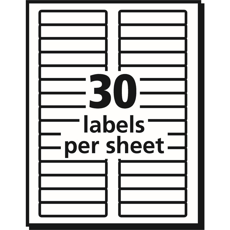 Avery File Folder Label 21 32 Width X 3 7 16 Length Permanent Adhesive Rectangle Laser Inkjet White Paper 30 Sheet 50 Total Sheets 1500 Total Label s 1500 Box A F Smith