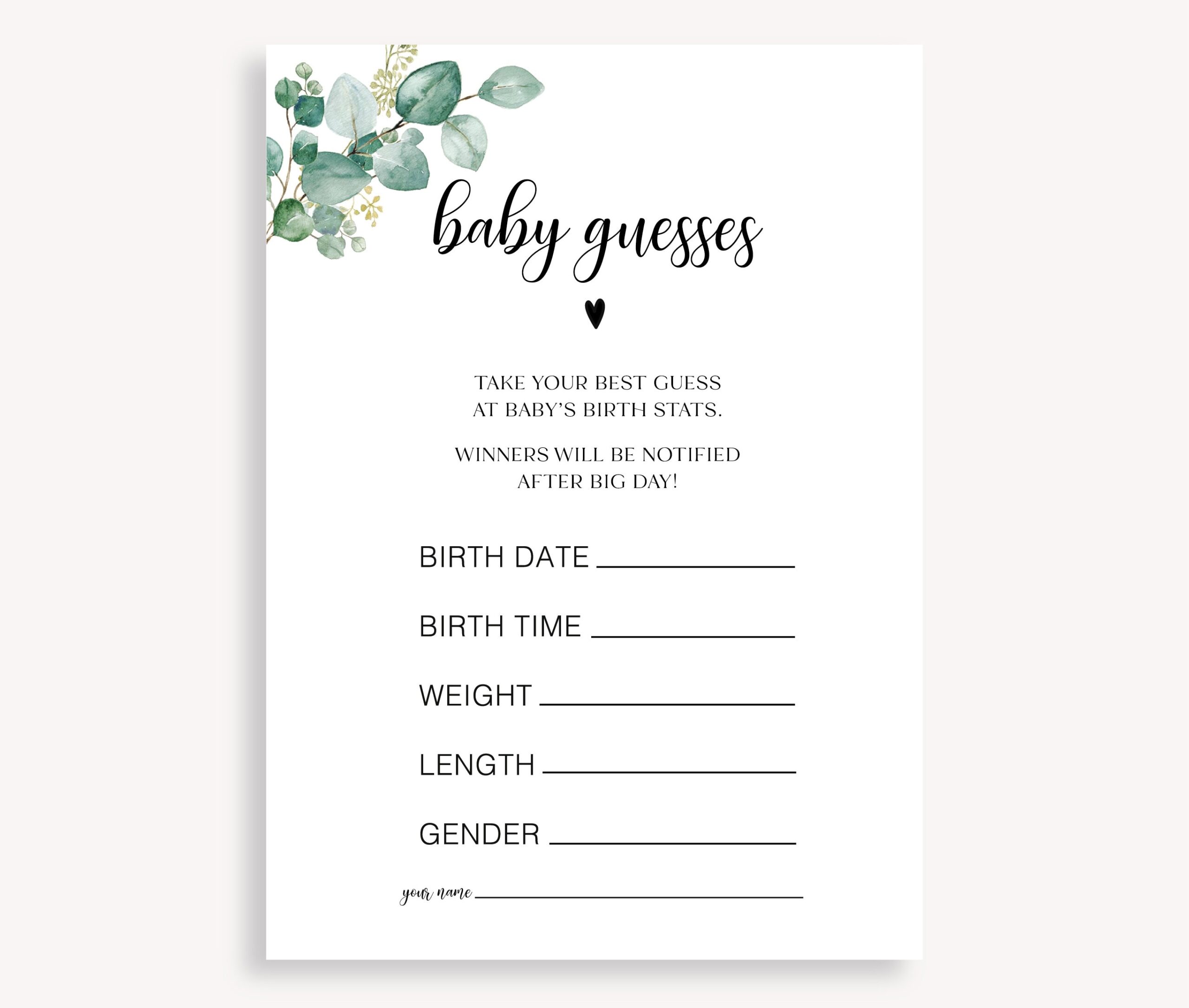 Baby Guesses Baby Shower Game Baby Prediction Game Instant Download Baby Guesses Cards Due Date Calender Editable Baby Game 20 FM E R Etsy