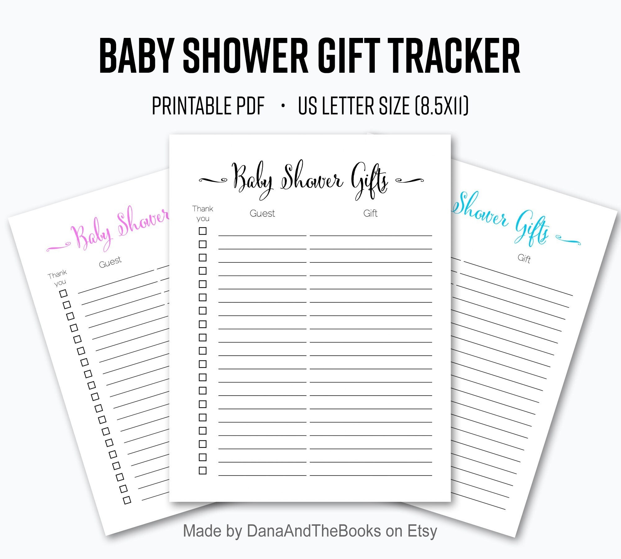 Baby Shower Gift Tracker Free Printable