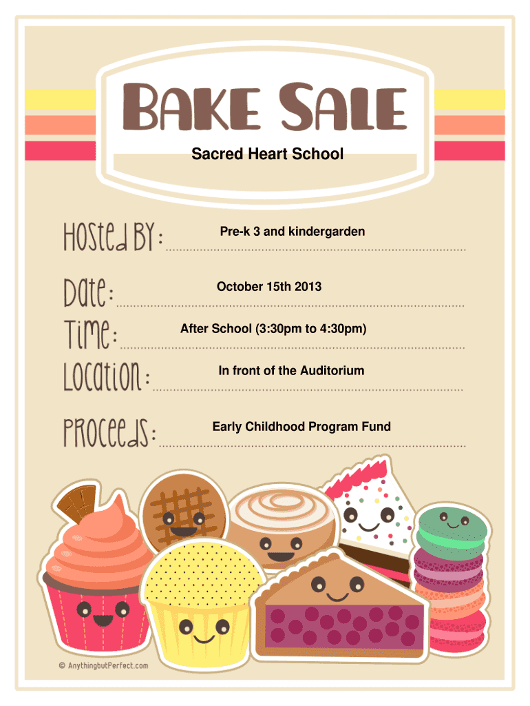 Free Printable Bake Sale Templates