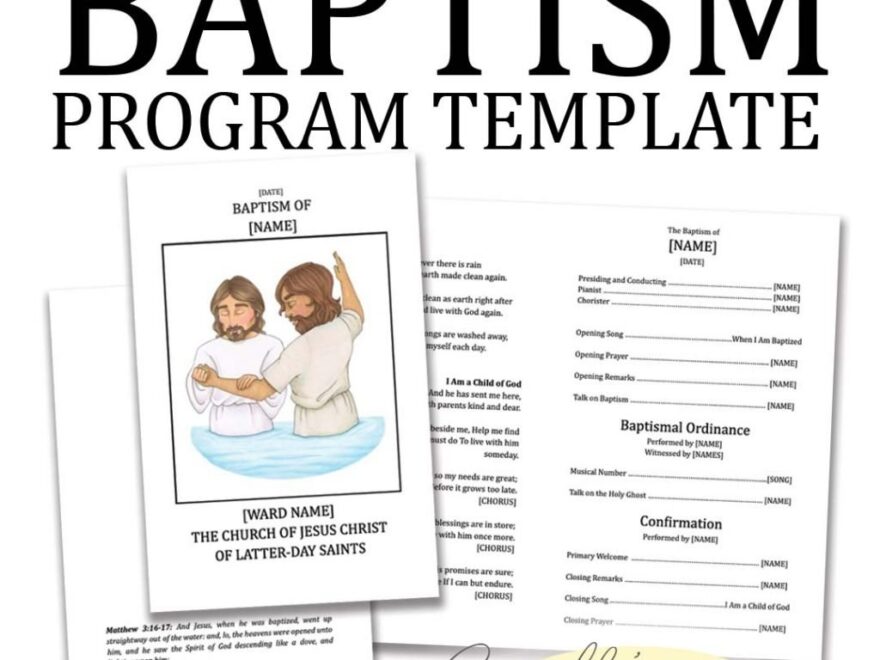 Baptism Program Template Camille s Primary Ideas