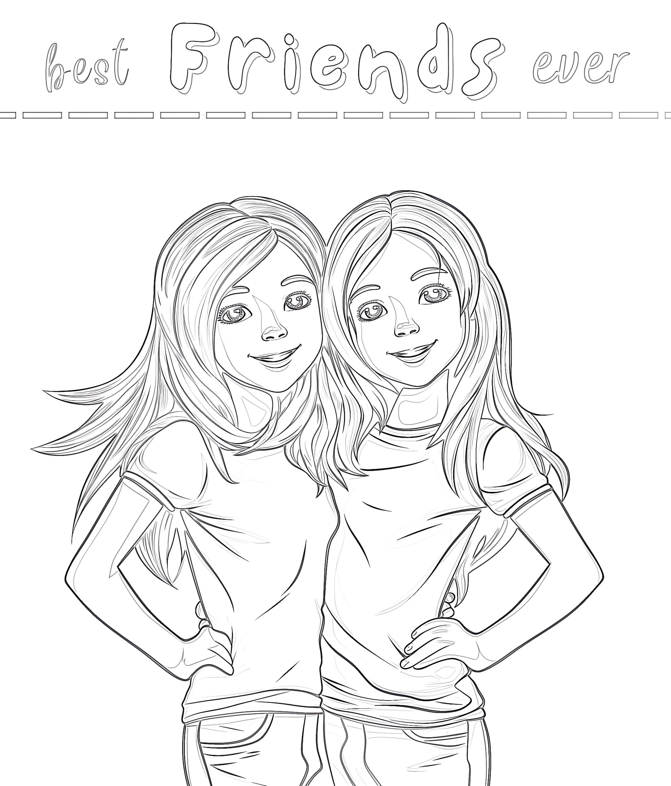 Best Friends Coloring Sheets Free Printable