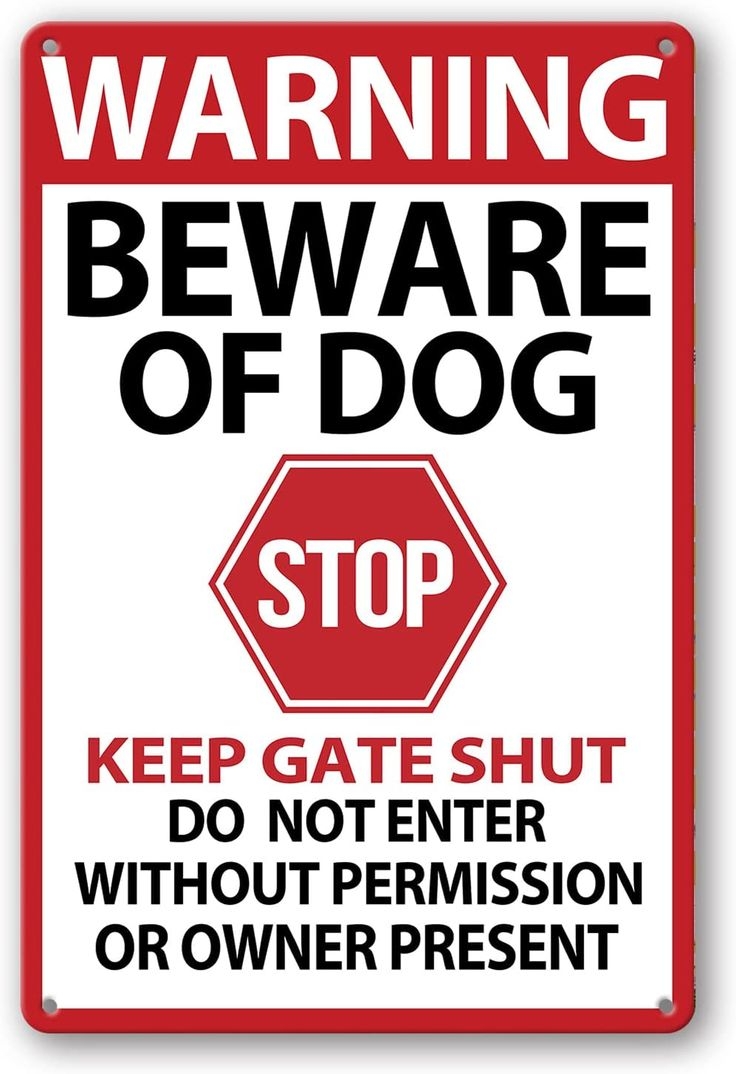 Beware Of Dog Signs For Fence Warning Tin Sign Beware Of Dog Do Not Enter Home Kitchen Farm Garden Garage Wall Decor 12x8inch