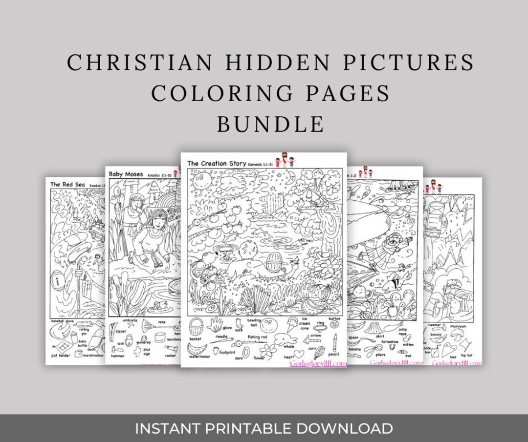 Bible Hidden Picture Hidden Pictures Faith Based Worksheet Christian Activity Christian Coloring Christian Puzzle Christian Printable Etsy
