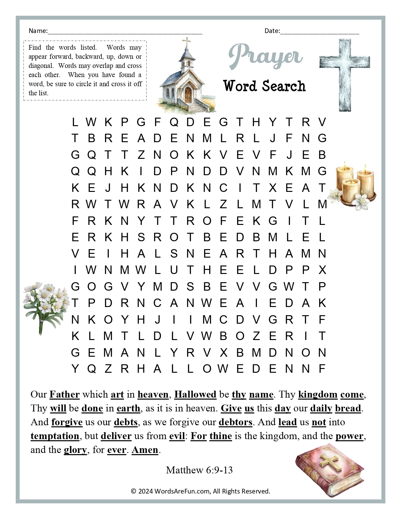 Free Bible Word Search Printable