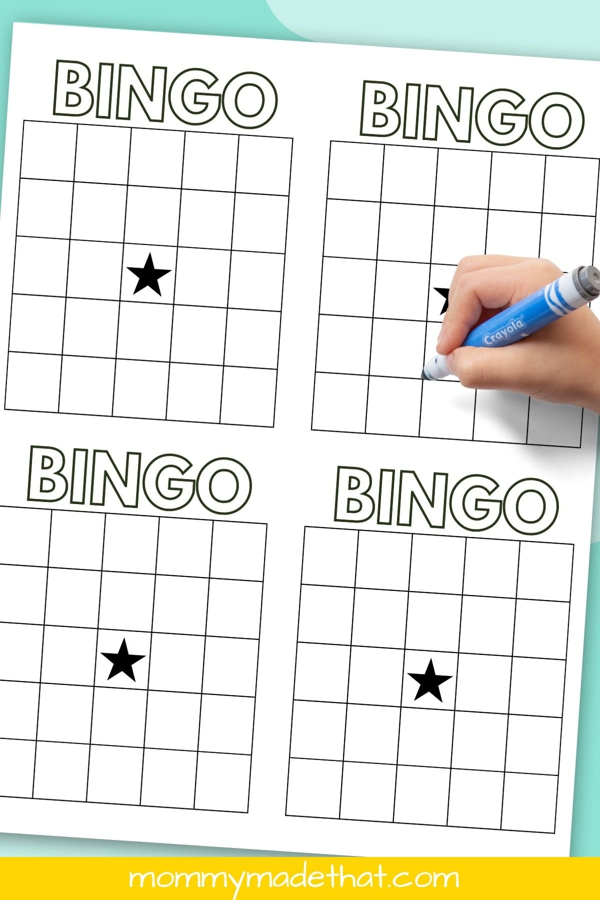 Printable Blank Bingo Cards 4 Per Page
