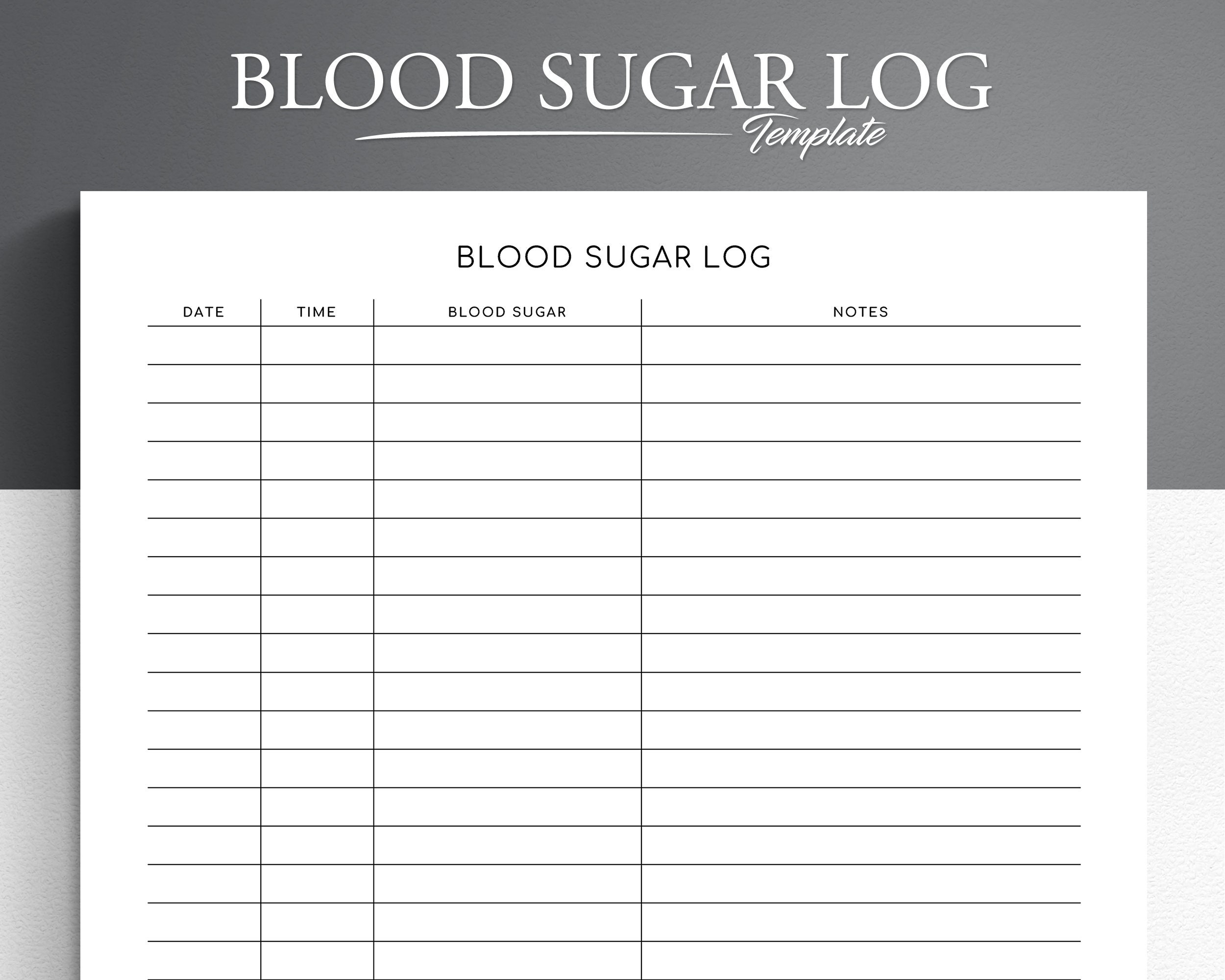 Printable Savable Editable Diabetes Logsheets