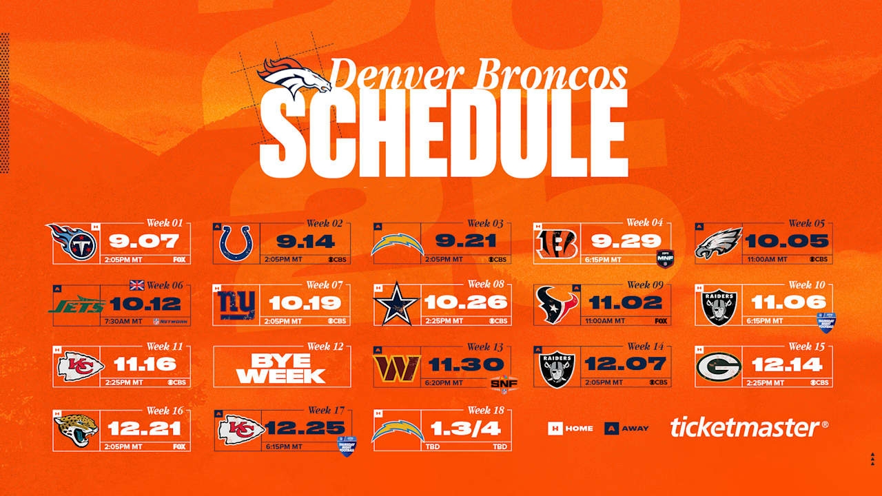 Broncos 2025 Schedule Announced
