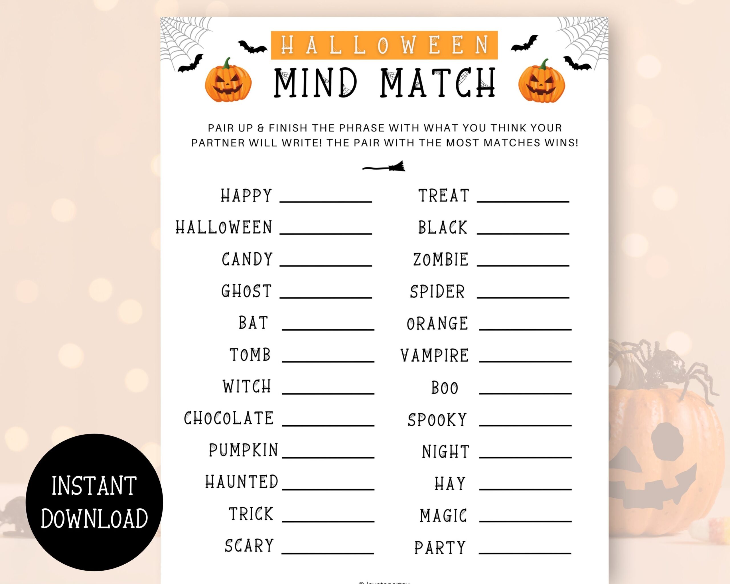 Buy Halloween Game Printable Halloween Game Halloween Game Printable Halloween Party Game Halloween Game For Adult Online In India Etsy