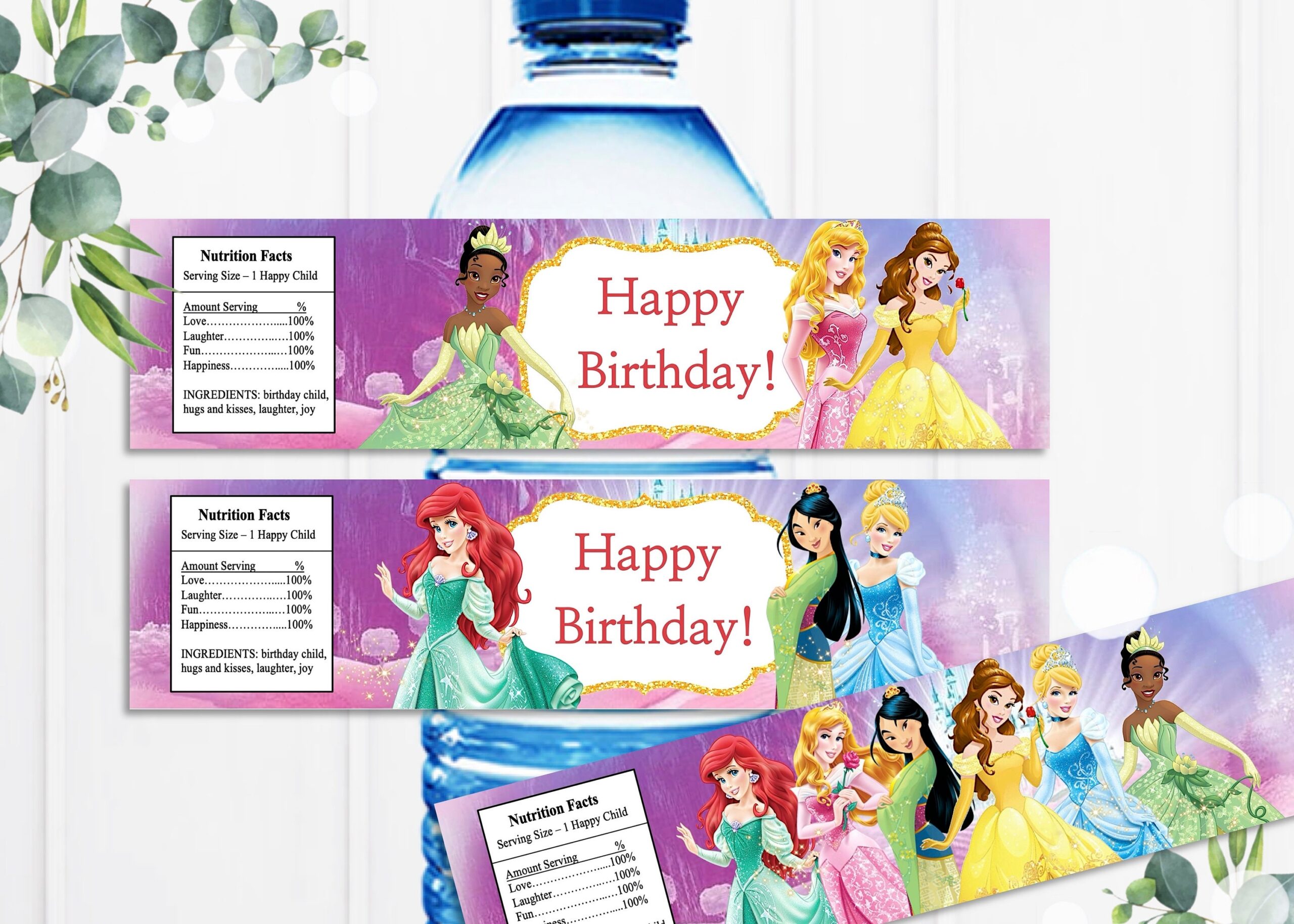 Free Printable Princess Water Bottle Labels