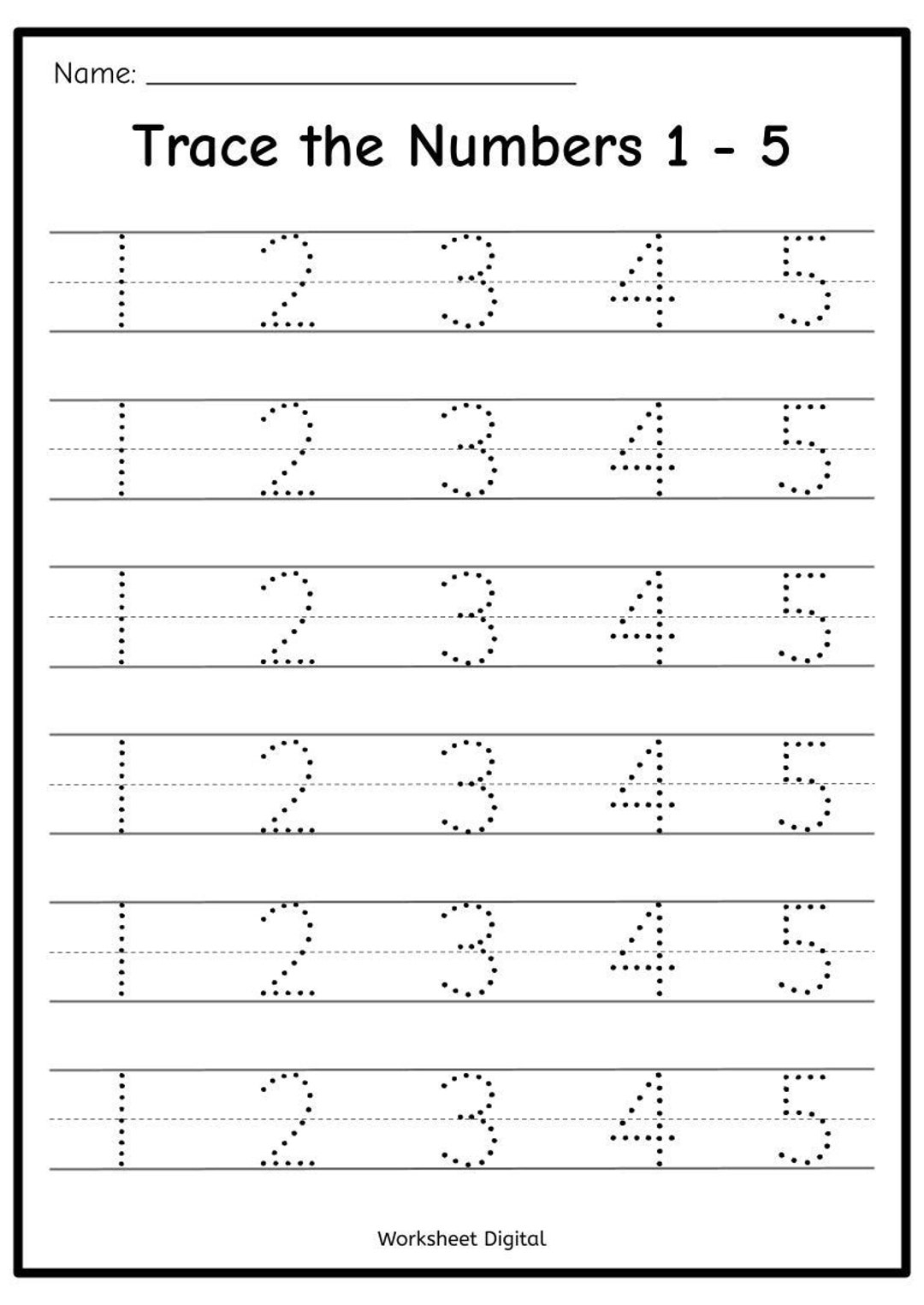Buy Printable Numbers 1 50 Tracing Worksheets For Preschool Kindergarten Homeschool Busy Book Handwriting Numbers And Counting Online In India Etsy