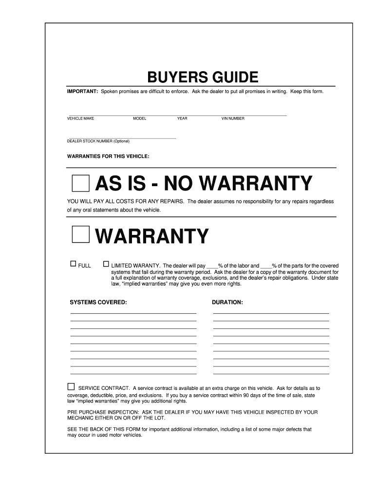 Buyers Guide As Fill Online Printable Fillable Blank PdfFiller