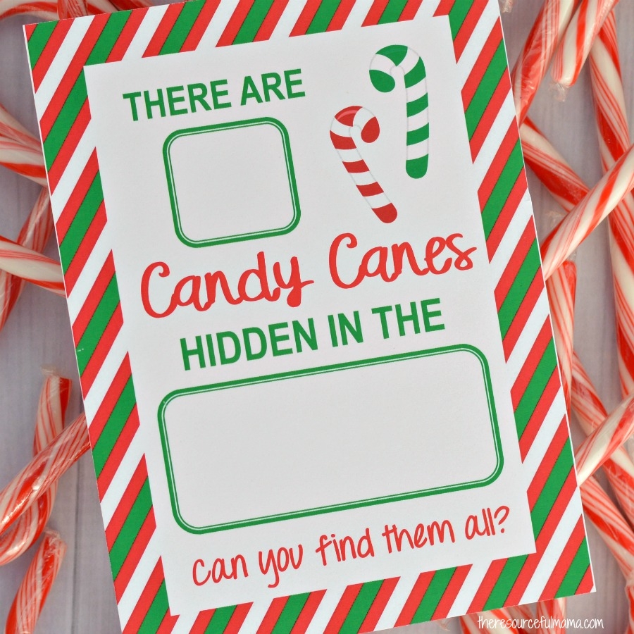 Candy Cane Hide Seek Game Free Printable The Resourceful Mama