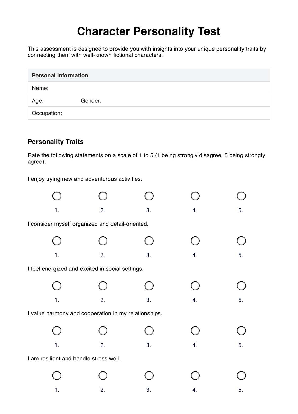Attention To Detail Test Printable