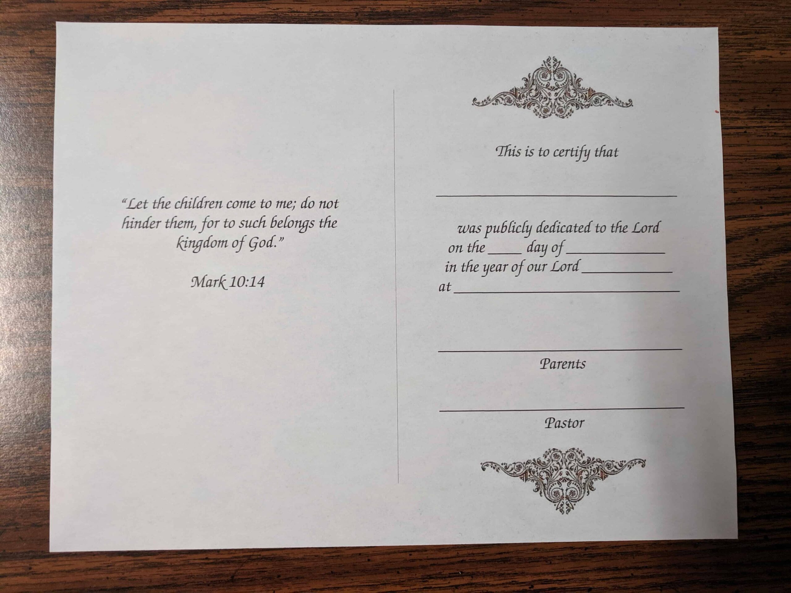 Child Baby Dedication Certificate Free Printable Template Download PDF Or DOC