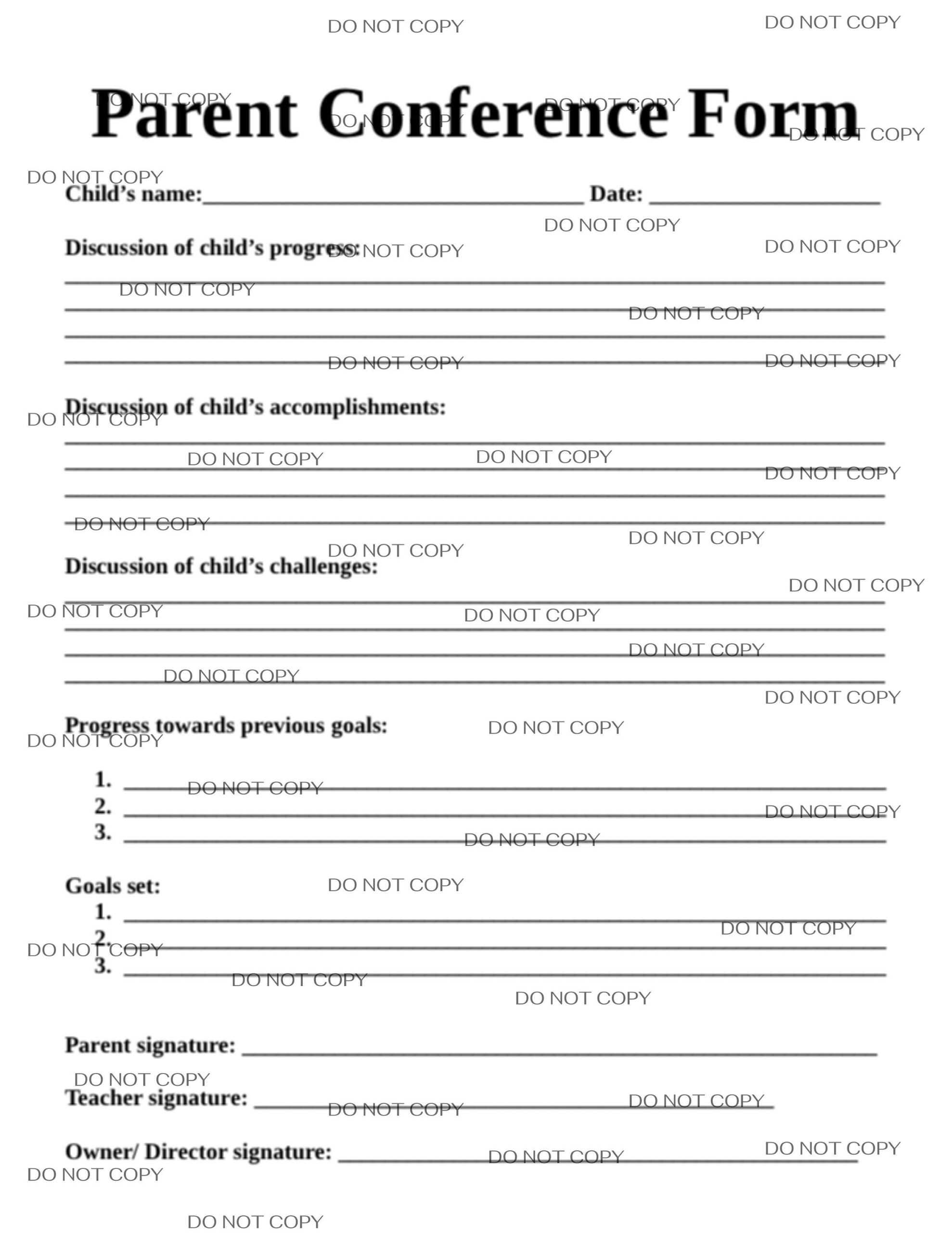 Free Printable Parent Conference Form